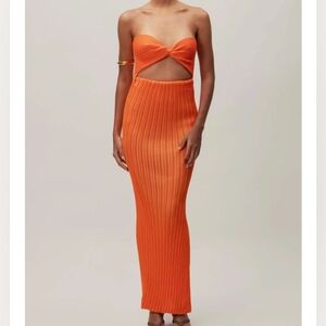 BAOBAB Jayne Tarde Soleada Slit  Ribbed Maxi Dress Sz S